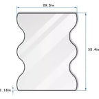 Okak 30X35IN Specchio da bagno a forma di onda moderna, specchio da parete con cornice in metallo, specchio da trucco per bagno, soggiorno, camera da letto