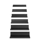 FurnitureR Mensole Flottanti da Parete Set da 6, Scaffali in Legno per Esposizione e Contenimento per Bagno, Camera da Letto, Soggiorno, Cucina, Ufficio, Nero