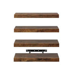 FurnitureR Mensole galleggianti a parete, 15,75 pollici di larghezza, in legno rustico decorativo, portaoggetti da parete, espositore invisibile a parete, marrone