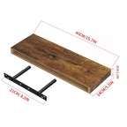 FurnitureR Mensole galleggianti a parete, 15,75 pollici di larghezza, in legno rustico decorativo, portaoggetti da parete, espositore invisibile a parete, marrone