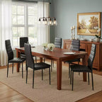 Sedie da pranzo FurnitureR in pelle PU, set da 4, sedie senza braccioli con schienale alto e struttura in metallo, ergonomiche per cucina, sala da pranzo, ufficio domestico, nere