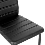 Sedie da pranzo FurnitureR in pelle PU, set da 4, sedie senza braccioli con schienale alto e struttura in metallo, ergonomiche per cucina, sala da pranzo, ufficio domestico, nere