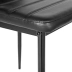 Sedie da pranzo FurnitureR in pelle PU, set da 4, sedie senza braccioli con schienale alto e struttura in metallo, ergonomiche per cucina, sala da pranzo, ufficio domestico, nere