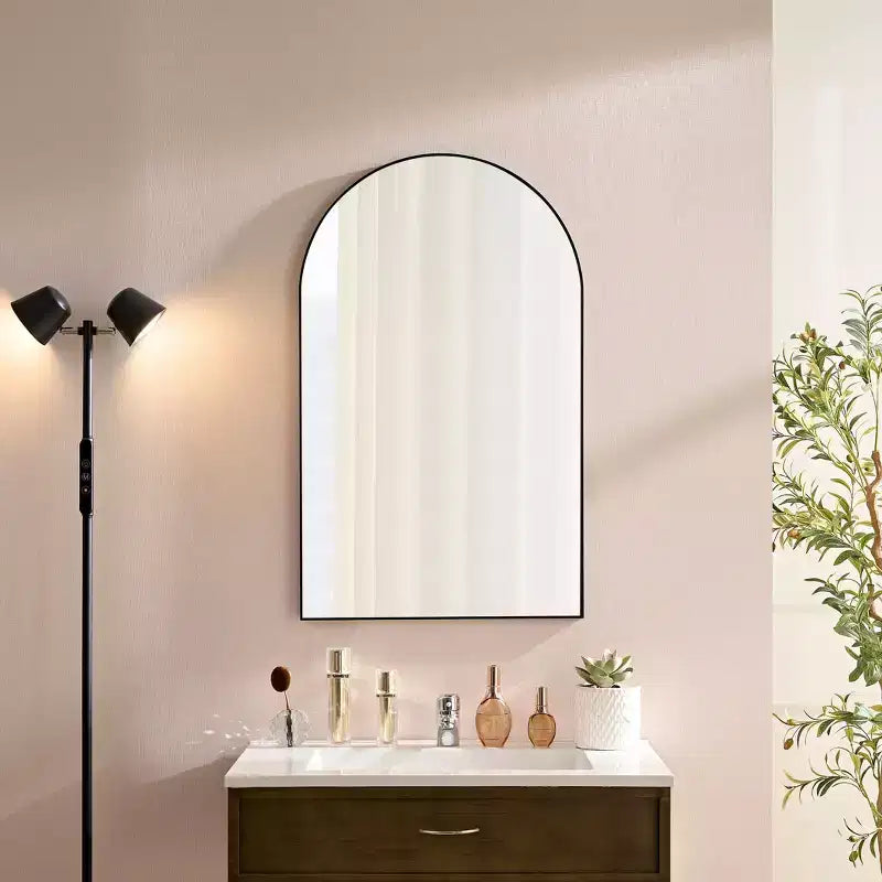 Okak Vintage Bathroom Mirror with Aluminum Frame, Wall Mirror with High Reflection, Vanity Mirror for Bathroom, Bedroom