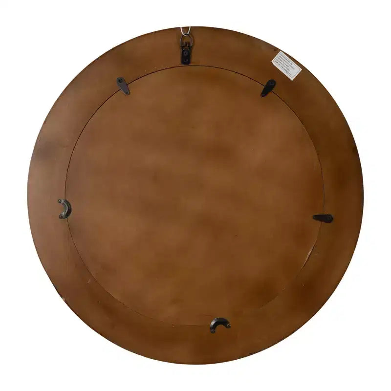 Specchio Rotondo con Cornice Testurizzata - Finitura Oro Metallizzato - Stile Moderno per la Decorazione di Pareti di Casa, Ufficio, Camera da Letto o Soggiorno