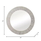 Specchio Rotondo con Cornice Testurizzata - Finitura Oro Metallizzato - Stile Moderno per la Decorazione di Pareti di Casa, Ufficio, Camera da Letto o Soggiorno
