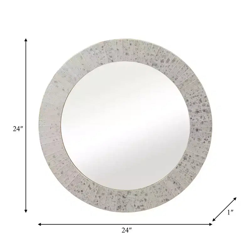 Specchio Rotondo con Cornice Testurizzata - Finitura Oro Metallizzato - Stile Moderno per la Decorazione di Pareti di Casa, Ufficio, Camera da Letto o Soggiorno