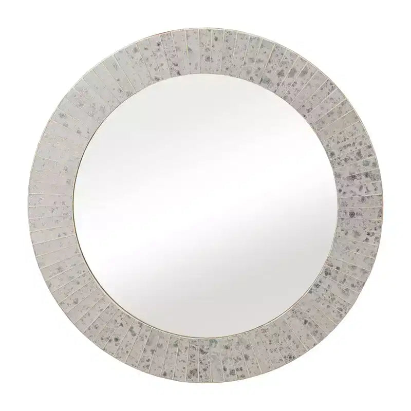 Specchio Rotondo con Cornice Testurizzata - Finitura Oro Metallizzato - Stile Moderno per la Decorazione di Pareti di Casa, Ufficio, Camera da Letto o Soggiorno