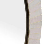 Specchio Rotondo con Cornice Testurizzata - Finitura Oro Metallizzato - Stile Moderno per la Decorazione di Pareti di Casa, Ufficio, Camera da Letto o Soggiorno