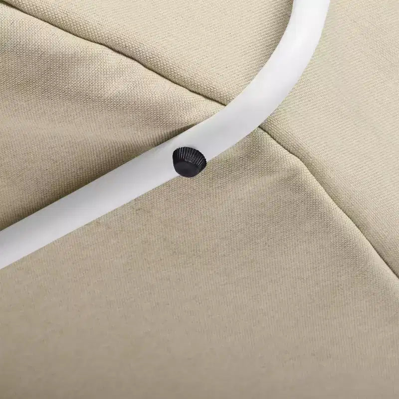 Tavolino rotondo a 2 livelli FurnitureR con cesto portaoggetti in tessuto, tavolino moderno da 75 cm per soggiorno, camera da letto, ufficio, bianco/cammello