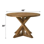 GDFStudio Sandra Set da Pranzo Moderno 5 Pezzi in Legno Effetto Invecchiato con 4 Sedie Imbottite
