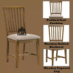 GDFStudio Sandra Set da Pranzo Moderno 5 Pezzi in Legno Effetto Invecchiato con 4 Sedie Imbottite