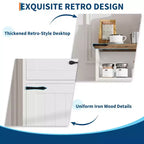 Mobile bagno da fattoria GustoWave con ante e cassetti, mobiletto indipendente con texture effetto legno