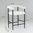 GDFStudio Talia Sgabelli da Bar Moderni Rivestiti in Bouclé con Schienale Curvo (Set da 2)