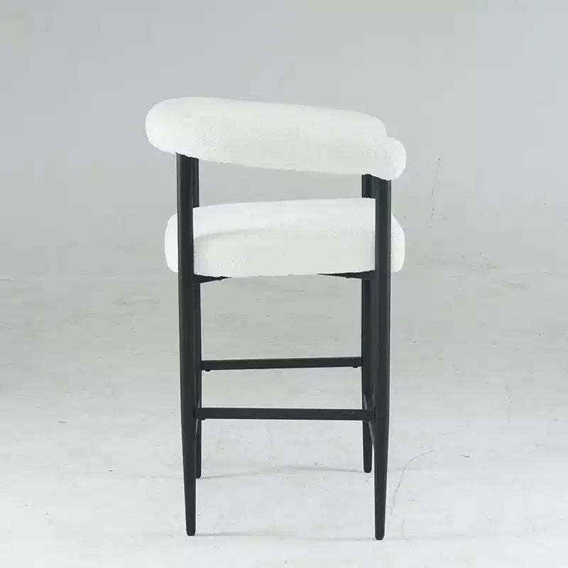 GDFStudio Talia Sgabelli da Bar Moderni Rivestiti in Bouclé con Schienale Curvo (Set da 2)