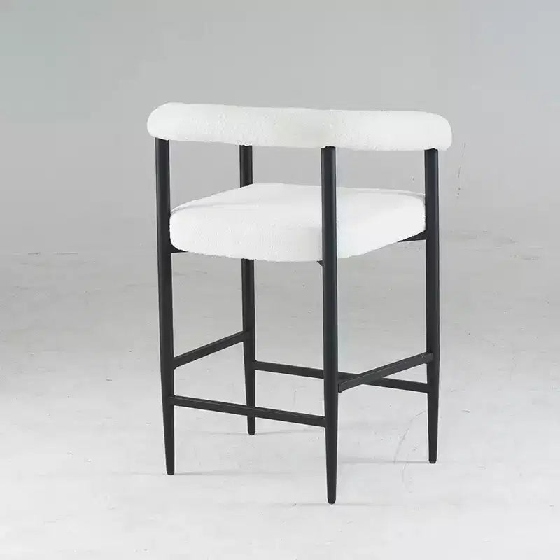 GDFStudio Talia Sgabelli da Bar Moderni Rivestiti in Bouclé con Schienale Curvo (Set da 2)