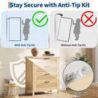 COZONY Cassettiera con scanalature 4 cassetti Contenitore in legno ingegnerizzato Organizer per camera da letto Soggiorno Corridoio