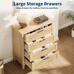 COZONY Cassettiera con scanalature 4 cassetti Contenitore in legno ingegnerizzato Organizer per camera da letto Soggiorno Corridoio