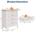 COZONY Cassettiera con scanalature 4 cassetti Contenitore in legno ingegnerizzato Organizer per camera da letto Soggiorno Corridoio
