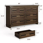 Cassettiera a 8 cassetti per camera da letto, comò in legno da 55w con maniglie in metallo, cassettiera grande porta TV, organizer per armadio, camera da letto