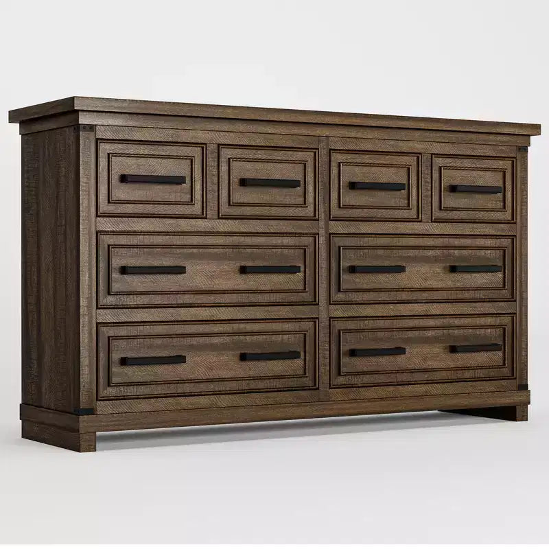 Cassettiera a 8 cassetti per camera da letto, comò in legno da 55w con maniglie in metallo, cassettiera grande porta TV, organizer per armadio, camera da letto