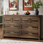 Cassettiera a 8 cassetti per camera da letto, comò in legno da 55w con maniglie in metallo, cassettiera grande porta TV, organizer per armadio, camera da letto