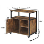 GDFStudio Flossie Mobiletto schedario in legno e metallo con porte di ricarica integrate