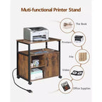 GDFStudio Flossie Mobiletto schedario in legno e metallo con porte di ricarica integrate