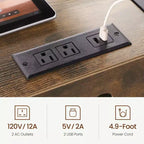 GDFStudio Flossie Mobiletto schedario in legno e metallo con porte di ricarica integrate