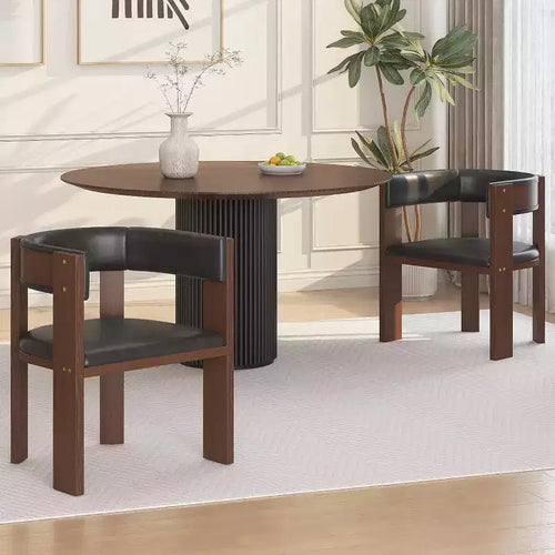 2 sedie da pranzo moderne di metà secolo, con struttura in legno e schienale curvo per soggiorno