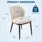 Sedie da pranzo moderne imbottite con schienale ergonomico, sedie da pranzo con capacità di 120kg con gambe in legno per sala da pranzo, 2 pezzi