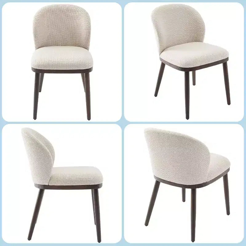 Sedie da pranzo moderne imbottite con schienale ergonomico, sedie da pranzo con capacità di 120kg con gambe in legno per sala da pranzo, 2 pezzi