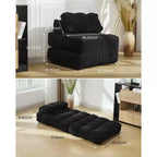 Divano Letto Pieghevole Convertibile 3-in-1 con Cuscino Materasso Pieghevole con Schienale, Comoda Poltrona Letto Portatile Divano da Terra per Soggiorno