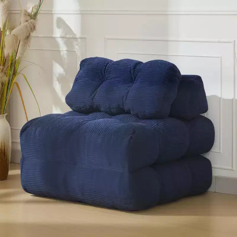 Divano Letto Pieghevole Convertibile 3-in-1 con Cuscino Materasso Pieghevole con Schienale, Comoda Poltrona Letto Portatile Divano da Terra per Soggiorno