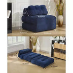Divano Letto Pieghevole Convertibile 3-in-1 con Cuscino Materasso Pieghevole con Schienale, Comoda Poltrona Letto Portatile Divano da Terra per Soggiorno