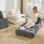 Divano Letto Pieghevole Convertibile 3-in-1 con Cuscino Materasso Pieghevole con Schienale, Comoda Poltrona Letto Portatile Divano da Terra per Soggiorno
