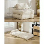 Divano Letto Pieghevole Convertibile 3-in-1 con Cuscino Materasso Pieghevole con Schienale, Comoda Poltrona Letto Portatile Divano da Terra per Soggiorno