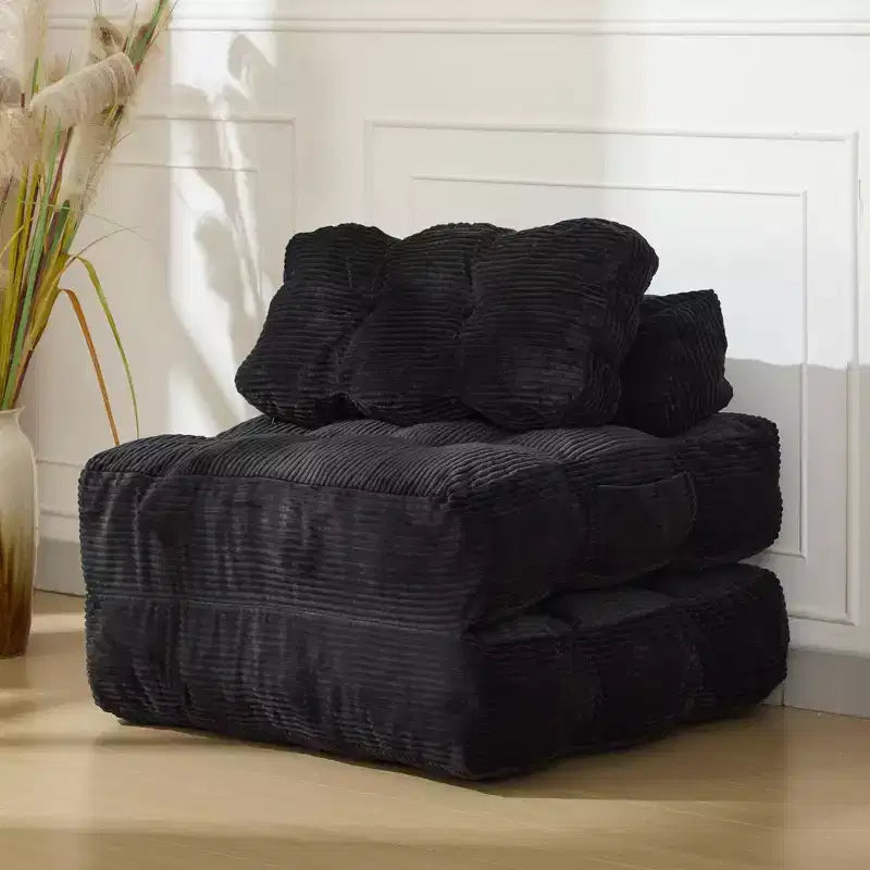 Divano Letto Pieghevole Convertibile 3-in-1 con Cuscino Materasso Pieghevole con Schienale, Comoda Poltrona Letto Portatile Divano da Terra per Soggiorno