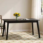 Okak 59IN Tavolo da Pranzo Minimalista con Gambe in Legno, Tavolo da Cucina Moderno, Tavolo Rettangolare per Soggiorno, Cucina, Sala da Pranzo, Nero