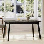 Okak 59IN Tavolo da Pranzo Minimalista con Gambe in Legno, Tavolo da Cucina Moderno, Tavolo Rettangolare per Soggiorno, Cucina, Sala da Pranzo, Nero