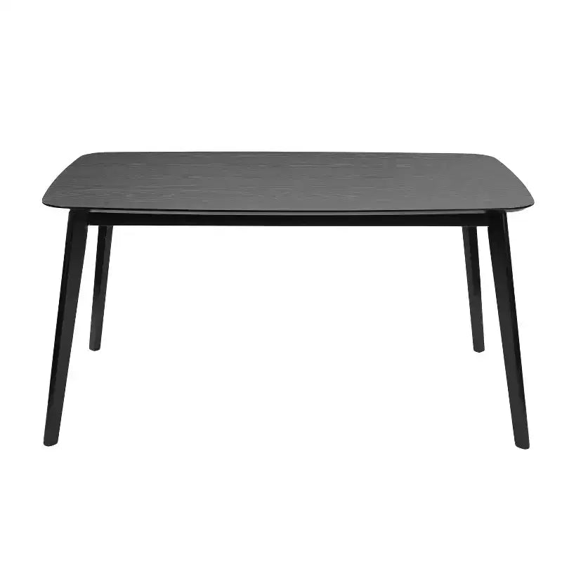 Okak 59IN Tavolo da Pranzo Minimalista con Gambe in Legno, Tavolo da Cucina Moderno, Tavolo Rettangolare per Soggiorno, Cucina, Sala da Pranzo, Nero