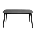 Okak 59IN Tavolo da Pranzo Minimalista con Gambe in Legno, Tavolo da Cucina Moderno, Tavolo Rettangolare per Soggiorno, Cucina, Sala da Pranzo, Nero