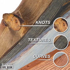 RESTORE Boulder Black Mensola in legno con bordo vivo da 24 pollici (solo legno) di Pipe Decor