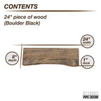RESTORE Boulder Black Mensola in legno con bordo vivo da 24 pollici (solo legno) di Pipe Decor