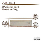 RESTORE Riverstone Grey Mensole in legno a bordo vivo da 24 pollici (solo legno) di Pipe Decor