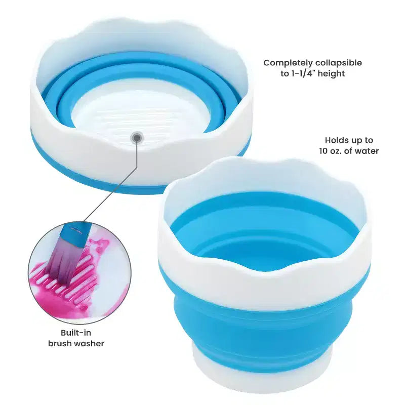 HG Art Concepts Organizer per acquerelli da studio Mezzo Artist - Porta pennelli per acquerelli con tavolozza, vaschetta raccogligocce, bicchieri pieghevoli, mezze vaschette magnetiche e
