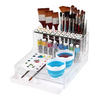 HG Art Concepts Organizer per acquerelli da studio Mezzo Artist - Porta pennelli per acquerelli con tavolozza, vaschetta raccogligocce, bicchieri pieghevoli, mezze vaschette magnetiche e