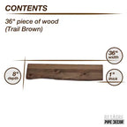 RESTORE Mensola in legno da 91 cm con bordo vivo (solo legno) di Pipe Decor