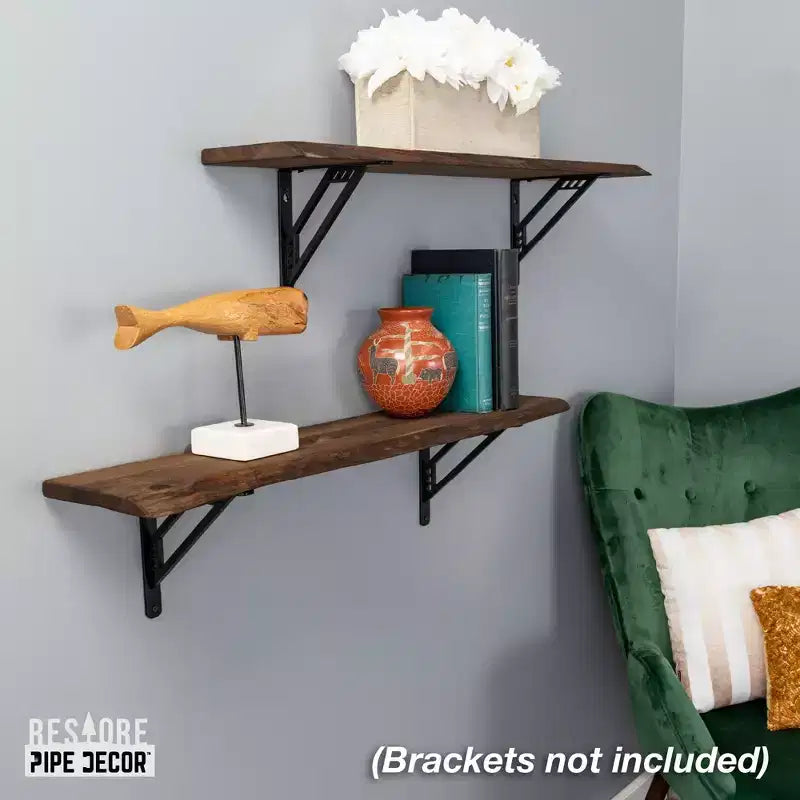RESTORE Mensola in legno da 91 cm con bordo vivo (solo legno) di Pipe Decor