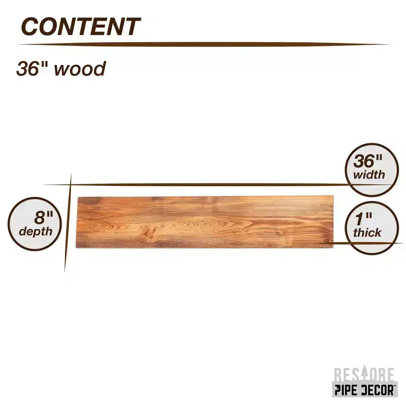 RESTORE Mensola in Legno di Cedro Sunset da 36 pollici (Solo Legno) di Pipe Decor